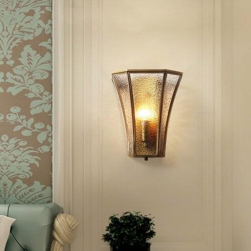 Nordic All Copper Wall Lamp American Style Wall Sconce Industrial Decor Bedroom Bedside Lighting Fixture Living Room Decoration