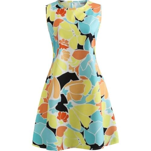 New nighty Style Sleeveless with Bow 3D Skull Floral Printed 2018 Summer Women O-neck Dress A-line Party Sexy Casual Dress