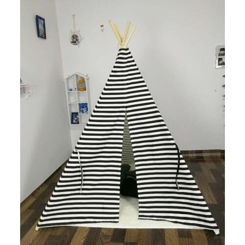 New design white and black stripe kids play tent indian teepee children playhouse children play room teepee