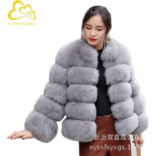 Fluffy Faux Fur Coat Women Fake Fur Winter Outerwear Stand Collar Coat 2020 Fashion Autumn Casual Party Overcoat Jacket