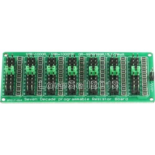 1R - 9999999R Adjustable Seven Decade Programmable Resistor Board Step 1R 1% 1/2 Watt