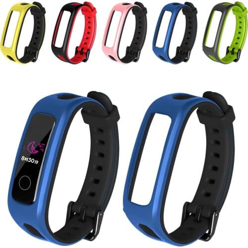 1PC Colorful Soft Silicone Watch Band Wristbands Replacement Bracelet Strap For Huawei Band 4e 3e Honor Band 4 Running Accessory