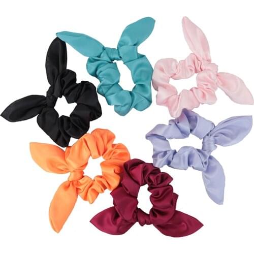 Free shipping Fashion women candy color rabbit ear Hair bands bunny hair scrunchies girls hair Tie Accessories Ponytail Holder