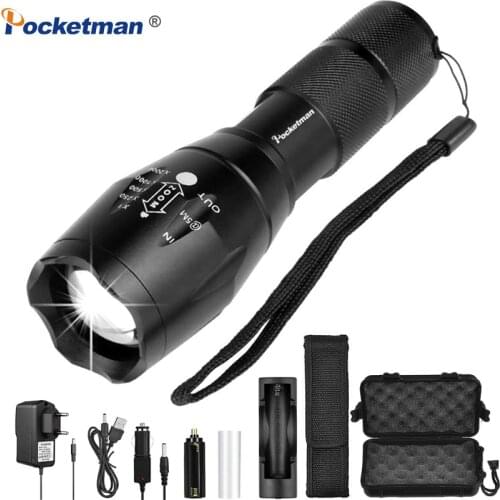 Most Powerful Led flashlight Ultra Bright linterna led torch T6/L2/V6 Zoomable Bicycle Light use AAA 18650 battery Waterproof