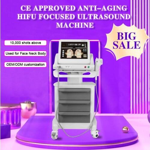 CE proved Anti-aging focused ultrasonic machine for face lifting body slimming wrinkle removal with 3 or 5 cartridges (exclude t