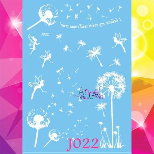 1PC Hot White Dandelion Designs Henna Removable Tattoo Sticker Women AJ22 Angel Girls Fairy Pattern Flash Tattoo Christmas Gifts