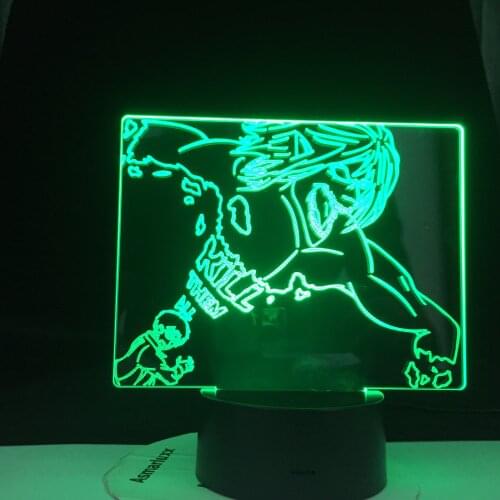 Eren Yeager Titan 3d LED Night Light for Kids Bedroom Decor Light Colors Changing Table Night Lamp Attack on Titan Birthday Gift