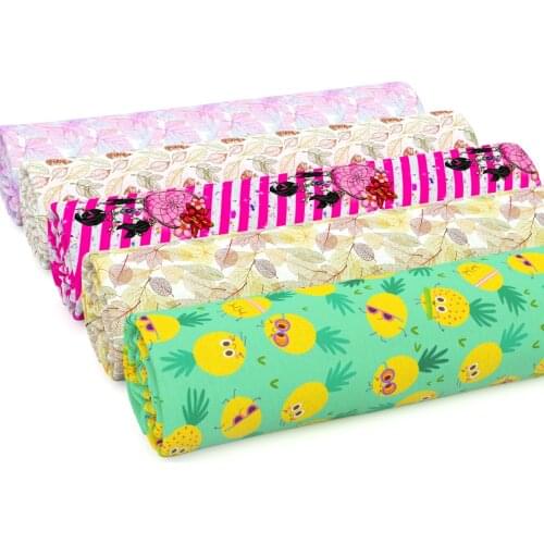 David accessories 50*145cm pineapple leaves cat 100% Cotton Fabric for Tissue Kids home textile for Sewing Tilda Doll,c4542