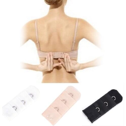 JCAAAP 10PCs 1 Rows 3 Hooks Ladies Nylon Clasp Extension Elastic On Strap Bra Extender Soft Bra Extenders 9*3 CM