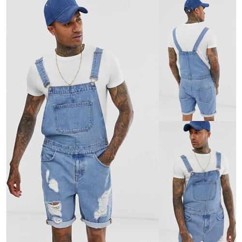 Vintage mens jeans with holes in one piece overalls and overalls ripped jeans for men
