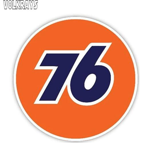 Volkrays Funny JDM Car Stickers 76 Gas Station Racing Sticker for Automobile Window Truck Door Bumper Decal Vinyl,12cm*12cm