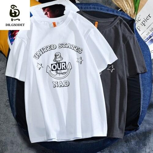 GSODET Summer T-Shirt Couple Cotton Harajuku Anchor Cartoon Men and Women Short-Sleeved Loose Half-Sleeved Wild Casual Tops