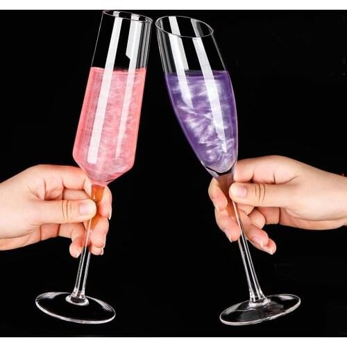 1/6PCS Lead-free Crystal Transparent Champagne Set in Household Sparkling Highfoot Sweet Wine Laser Cold Cut Cup Mouth Glass