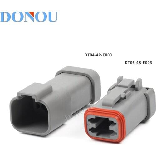 1set Desch type waterproof connector flat cover male and female wiring harness plug DT04-4P-E003 terminal DT06-4S-E003
