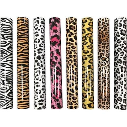1 Roll 25cm*100cm PU Leopard heat transfer vinyl film Stretch Cutting Heat press Vinyl Film Iron-on HTV T-Shirt