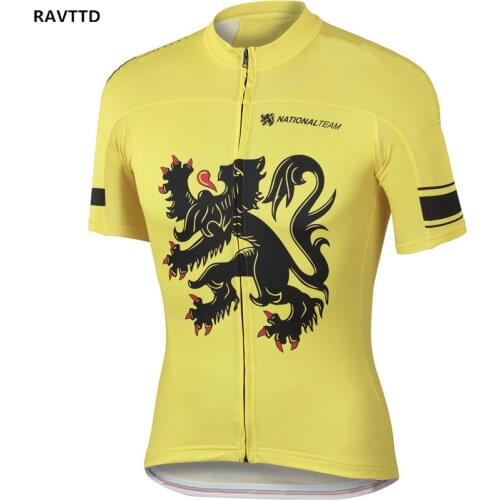 2018 Team Cycling Jersey Ropa Ciclismo Bicycle Clothing Quick-Dry Breathable Yellow Mountain Bike Jerseys