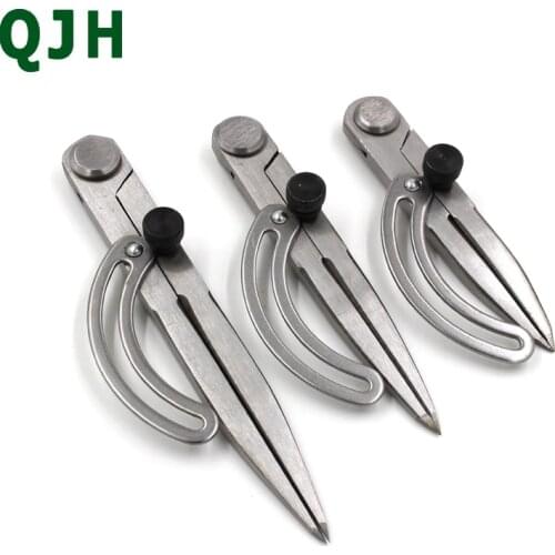 3 Sizes QJH Adjustable Spacing Compass Durable Professional Leather Craft Regulation Tools DIY Wing Divider Rotating Compasses