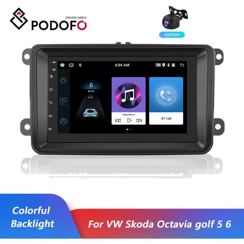 Podofo Android 8.1 Car MP5 Multimedia Player 2 Din Car Radio 7" Radio Car GPS Autoradio Stereo For Seat/Skoda/Passat/Golf/Polo