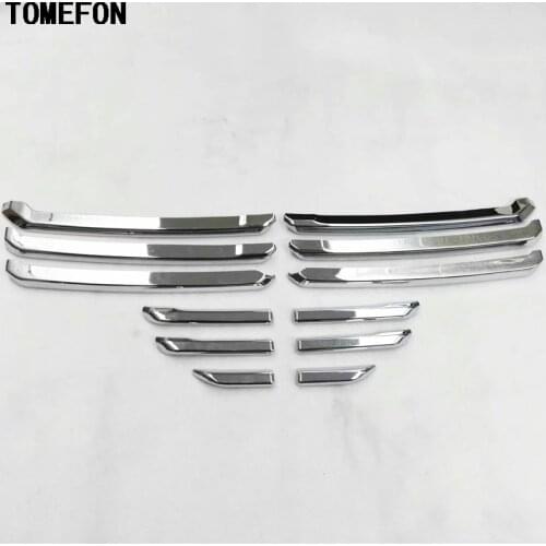 TOMEFON Car Styling For Mazda 3 M3 Axela 2017 2018 ABS Chrome Plastic Auto Front Center Grille Cover Racing Grill Trim 12pcs
