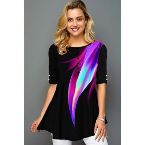 Plus Size 4xl 5XL Shirt Blouse Female 2020 Spring Summer New Tops O-neck Half Sleeve Lace Splice Print Boho Women shirt