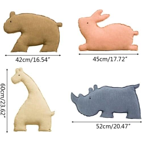 C5AA Natural Ramie Giraffe Giraffe Sloth Owl Rabbit Rhinoceros Bear Cute Plush Kawaii Stuff Stuffing Pillow Kids Toy Toys