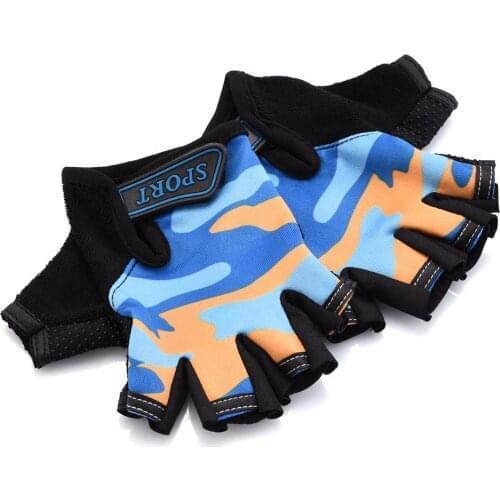 Children Riding Half Finger Gloves Camouflage Childrens Riding Half Finger Gloves Breathable Gloves Accessories Sports Gloves