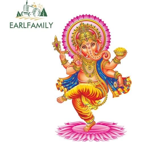 EARLFAMILY 13cm x 8.2cm for Solemn Ganesha of India Car Sticker Fine Motorcycle Laptop Camper Surfboard Personality Decoration