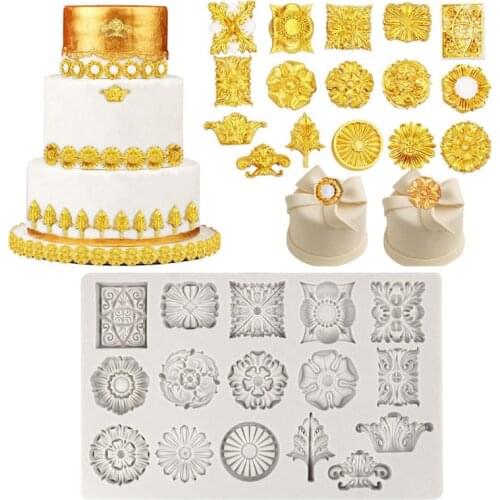 Baroque Fondant Mold Medallion Silicone Mold for DIY Baking Cake Cupcake Decor