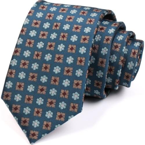 Jacquard Floral Gentleman Business High Quality Fashion Formal Tie For Men Suit Work Necktie 7CM Cravate Gift Box