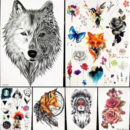 GoldOcean Sexy Temporary Tattoo Stickers Evil Villain Character Tattoo Punk Rock Girl Waterproof Fake Flash Tattoo Men