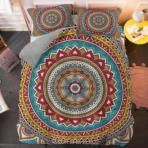 3D Luxury Mandala Bohemian Bedding Set Twin Queen King Size Boho Comforter Duvet Quilt Cover and Pillowcase Soft Bedclothes