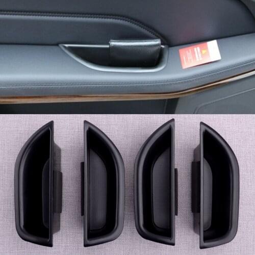 CITALL 4Pcs/Set Car Interior Door Armrest Storage Box Fit For Mercedes Benz E Class W212 2010 2011 2012 2013 2014 2015 ABS Black