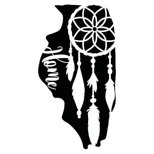 Beautiful Illinois State Teenage girl Dream Catcher Vinyl Sticker State Car Decal Art Idaho Stickers L384