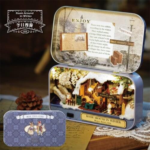 CUTE ROOM DIY Doll House Miniature Wooden Puzzle Doll House Miniatura Box Furniture Decoration HouseDoll Toy For Children Gift