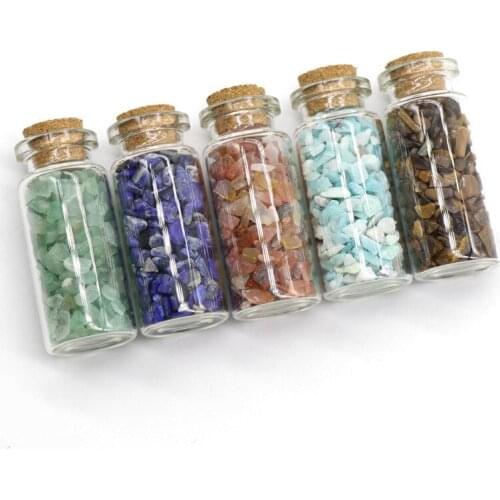 Jade crystal agate gravel wishing bottle drifting bottle feng shui stone degaussing crystal gravel irregular twelve 1Pcs