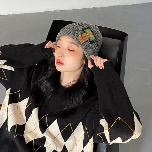 2021 New Beanies Women Fashion Knitted Hat Girls Female Beanie Cap Winter Hats for Women