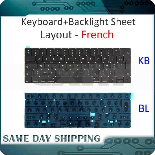 New for MacBook Pro 13.3" Retina A1706 French Keyboard AZERTY FR EU w/ Backlight Late 2016 Mid 2017 MLH12 MPXV2 EMC3071 EMC3163