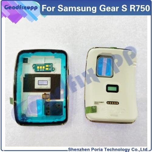 New Smart Watch Housing For Samsung Gear S R750 SM-R750 Front LCD Frame Back Battery Door Cover + Charging Board Connector