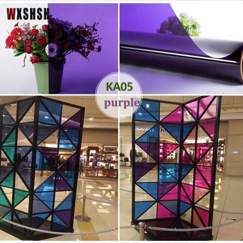 Purple Glass Sticker Self-Adhesive Removable Window Protection UV-Prvention For Home Office Market Kindergarten Decor Tint-Film