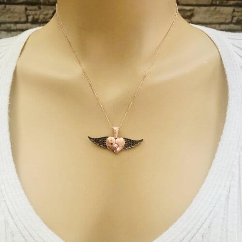 Open Heart 925 Sterling Silver Necklace Women Girls Gift Jewelry Accessories Fashion Handmade Elegant Chain