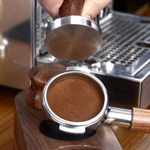 58mm Bottomless Coffee Portafilter Stainless Steel Double Ear Espresso Machine Handle Universal Wooden E61 Espresso Coffee Tools