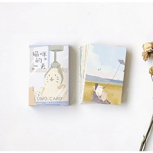 28 Sheets/Set Lovely Cat Daily Life Mini Lomo Greeting Card Postcard/Wish Card/Christmas And New Year Gifts