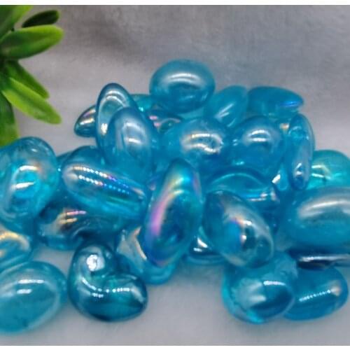 Natural Quartz Electroplating Blue Gravel Crystal Colorful Angel Aura Breakstone Minerals Healing Energy Decoration wholesa