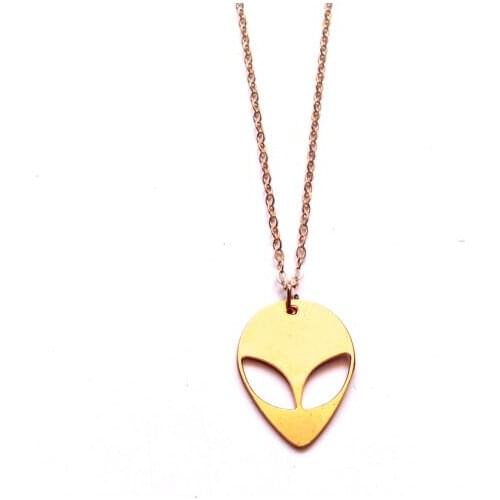 10PCS Simple Aliens Necklace Cute UFO ET Face Head Eye Emoticons Necklaces Cartoon Sci Fi Fantasy Friends Meaningful Gift