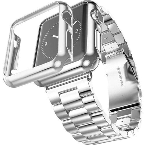 Stainless steel Band+case for Apple Watch SE Series 6 5 4 3 2 for iWatch bracelet bands 38/40/42/44mm Watchband Belt accessories