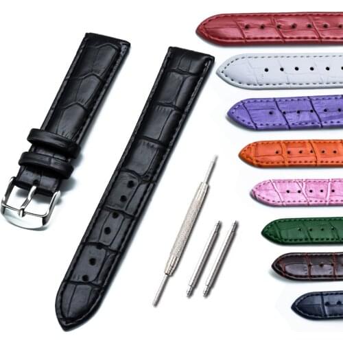 Genuine Leather Watchbands 18mm 20mm 22mm Watch Steel Pin Buckle Band Strap High Quality Wrist Belt Bracelet + Tool