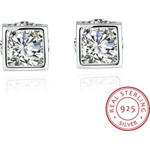 2021 New 925 sterling silver 100% Original Crystals From Austrian Bella Mini Piercing Earrings Earrings Party Jewelry