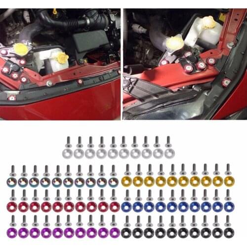 10Pcs/Set Style Fender Washers Aluminum Screws 6mm For Honda Civic Integra 7-color C45