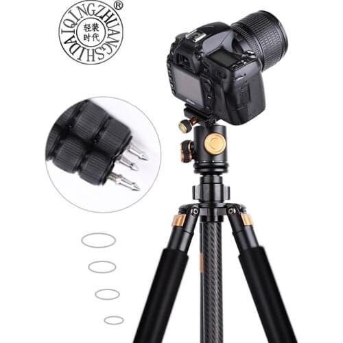 Q968C carbon fiber tripod ball head camera mount tripie para camara professional video dslr digital tripod monopod 20kg load