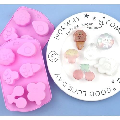 6 cherry mushroom raindrop silicone cake mold and aromatherapy gypsum mold